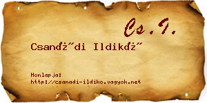 Csanádi Ildikó névjegykártya